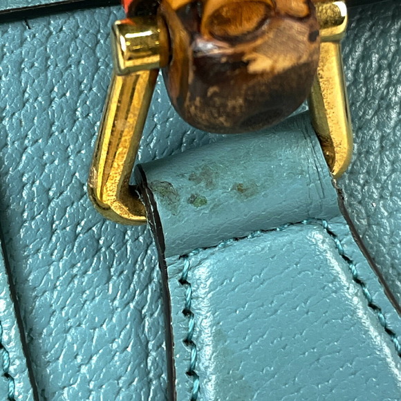 Gucci Diana Tote Shoulder Bag GG Marmont Leather Blue - Picture 4 of 10